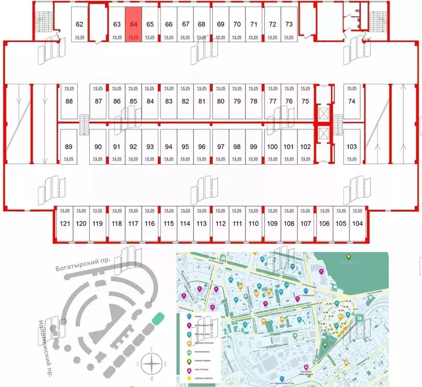 Гараж в Санкт-Петербург Коломяжский просп., 13к2 (13 м) - Фото 0