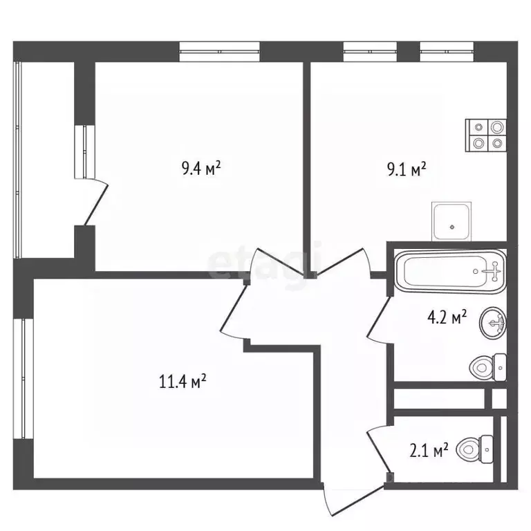 2-к кв. Москва Прокшино жилой комплекс, к11.2.1 (49.4 м) - Фото 2