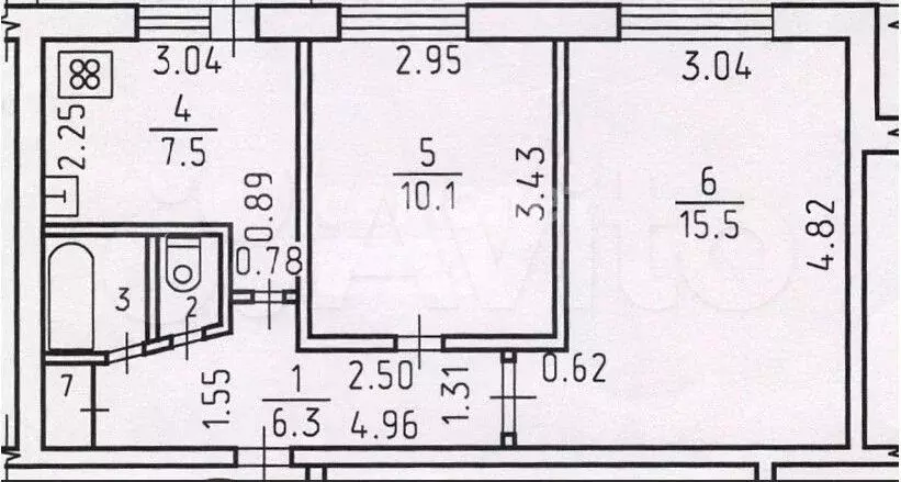 2-к. квартира, 44 м, 2/9 эт. - Фото 0