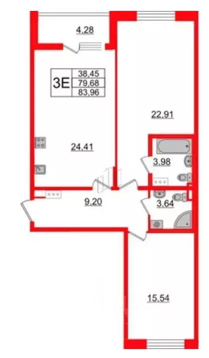 Квартира, 2 комнаты, 82 м - Фото 0