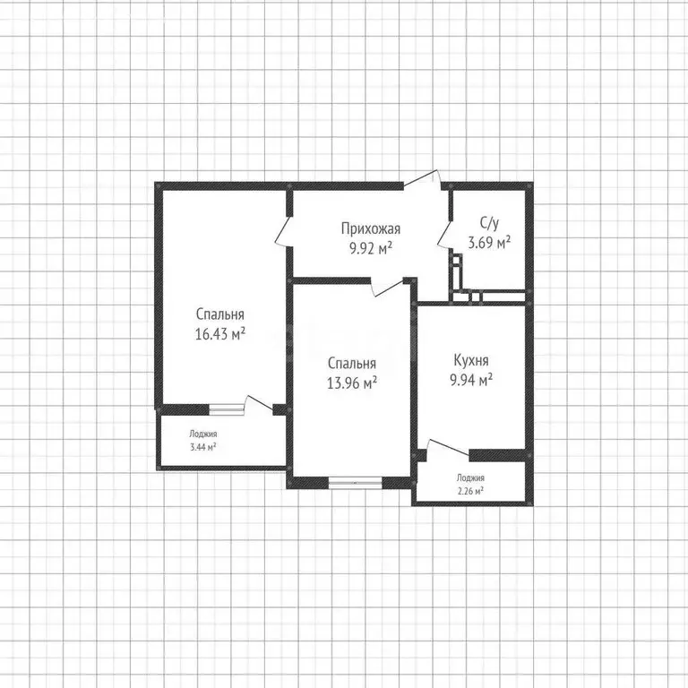 2-комнатная квартира: Краснодар, Душистая улица, 60к1 (53.5 м) - Фото 0