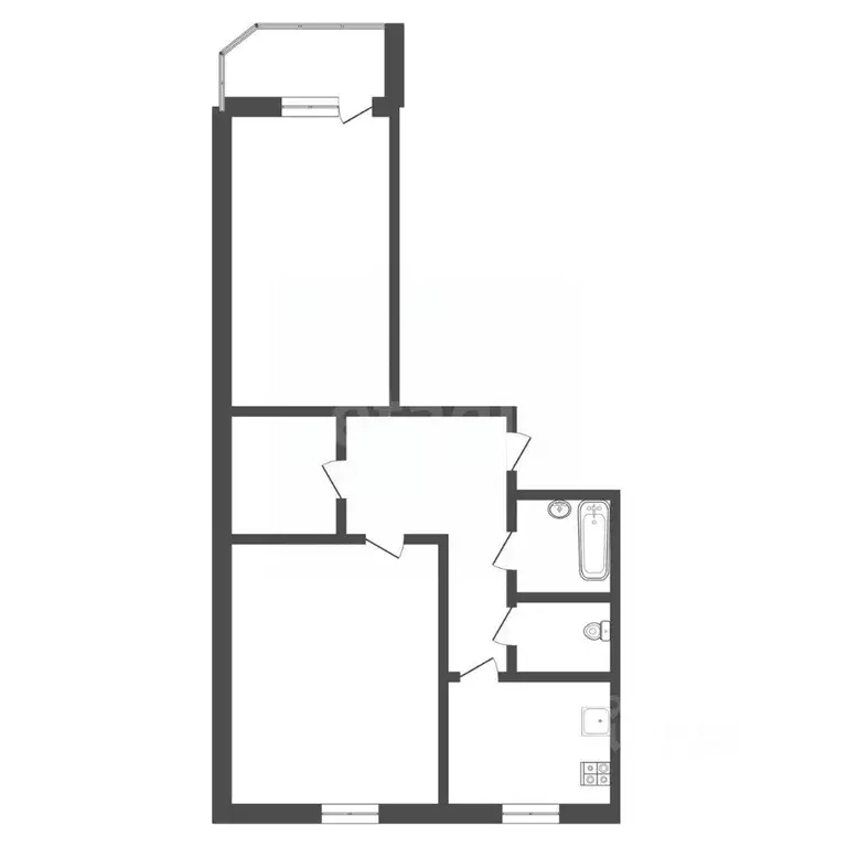 2-к кв. Тульская область, Тула ул. Токарева, 89 (78.6 м) - Фото 2