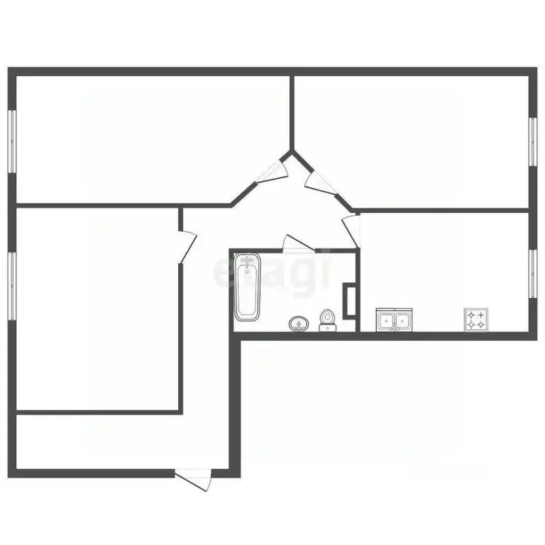 3-к кв. Санкт-Петербург ул. Егорова, 25 (125.0 м) - Фото 2