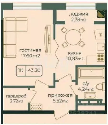 1-к кв. Дагестан, Каспийск просп. Акулиничева (43.2 м) - Фото 0