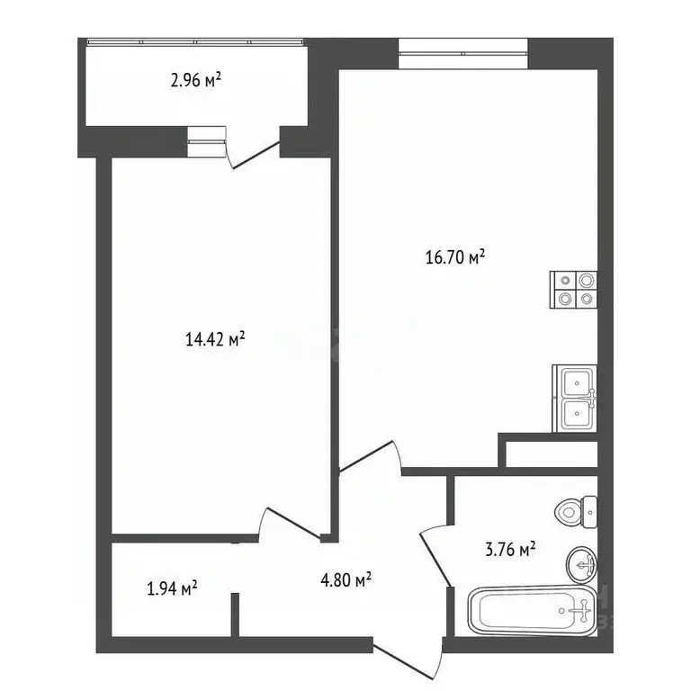 1-к кв. Санкт-Петербург Пискаревский просп., 25к2 (44.6 м) - Фото 1