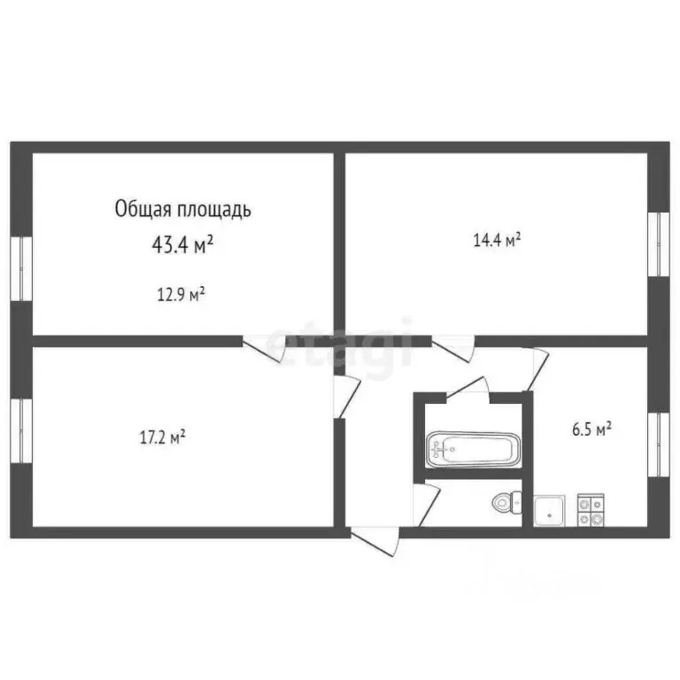 3-к кв. Брянская область, Брянск Московский просп., 5 (60.0 м) - Фото 1