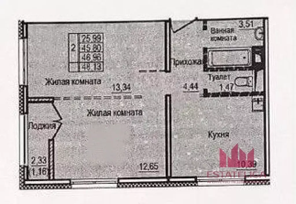 2-к кв. Московская область, Ленинский городской округ, Лопатино пгт ... - Фото 2