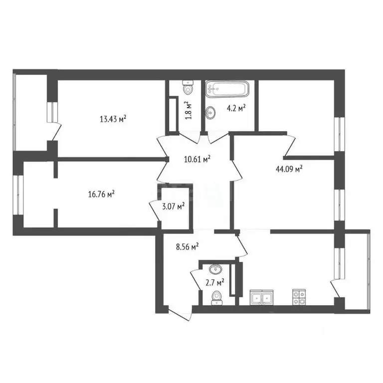 4-к кв. Тюменская область, Тюмень ул. Муравленко, 1к1 (105.2 м) - Фото 2