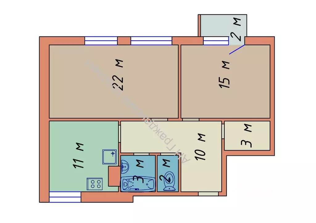2-к кв. Ленинградская область, Шлиссельбург Кировский район, ул. ... - Фото 1