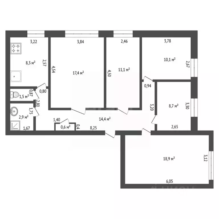 5-к кв. Башкортостан, Уфа ул. Георгия Мушникова, 11 (93.9 м) - Фото 2