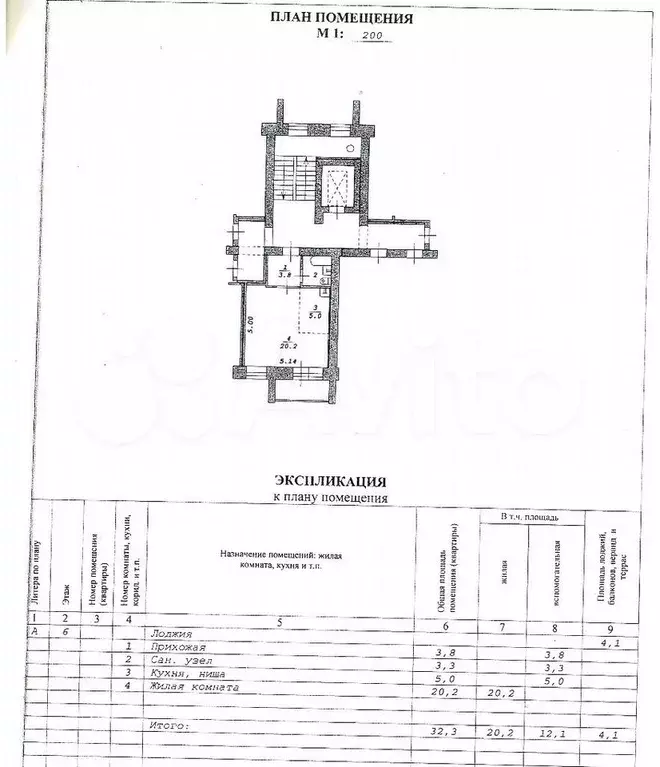Квартира-студия, 32,3 м, 6/10 эт. - Фото 0