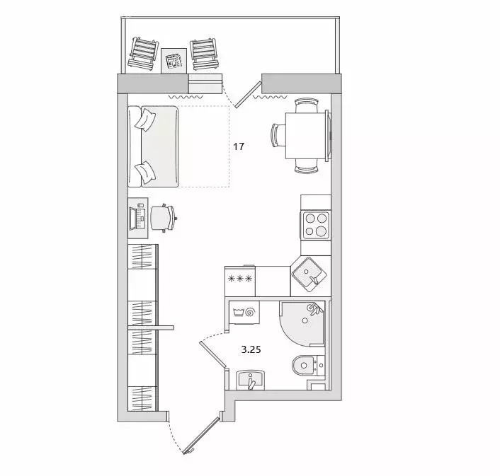 Квартира-студия: Бугры, Тихая улица, 7к5 (23.6 м) - Фото 0