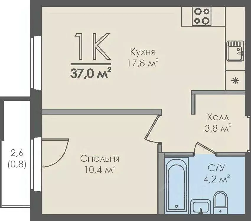 1-к кв. Новгородская область, Великий Новгород 6-й кв-л,  (36.2 м) - Фото 0