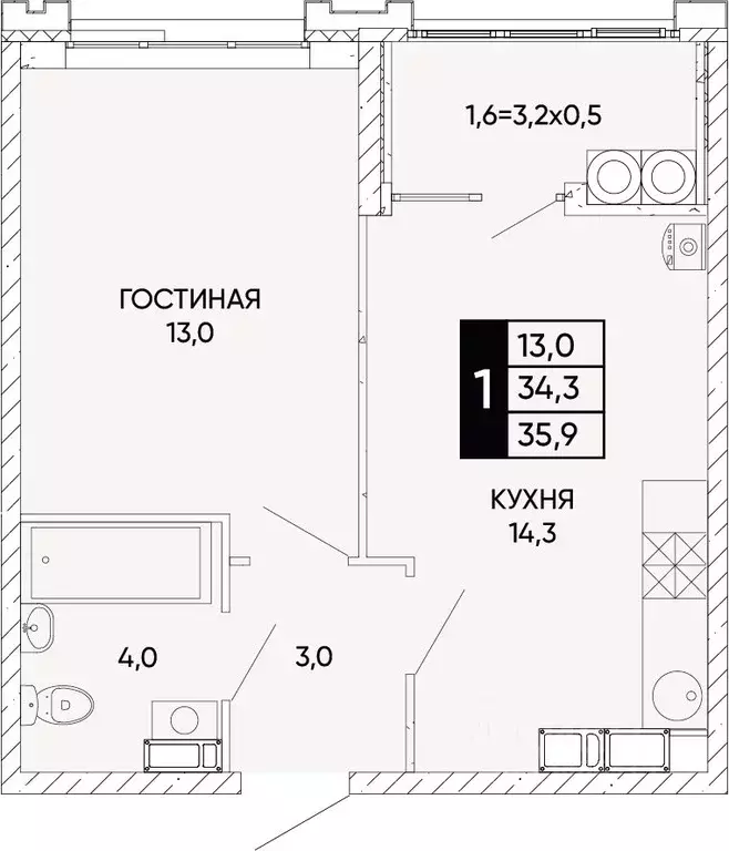 1-к кв. Ростовская область, Ростов-на-Дону Левобережье жилой комплекс ... - Фото 0