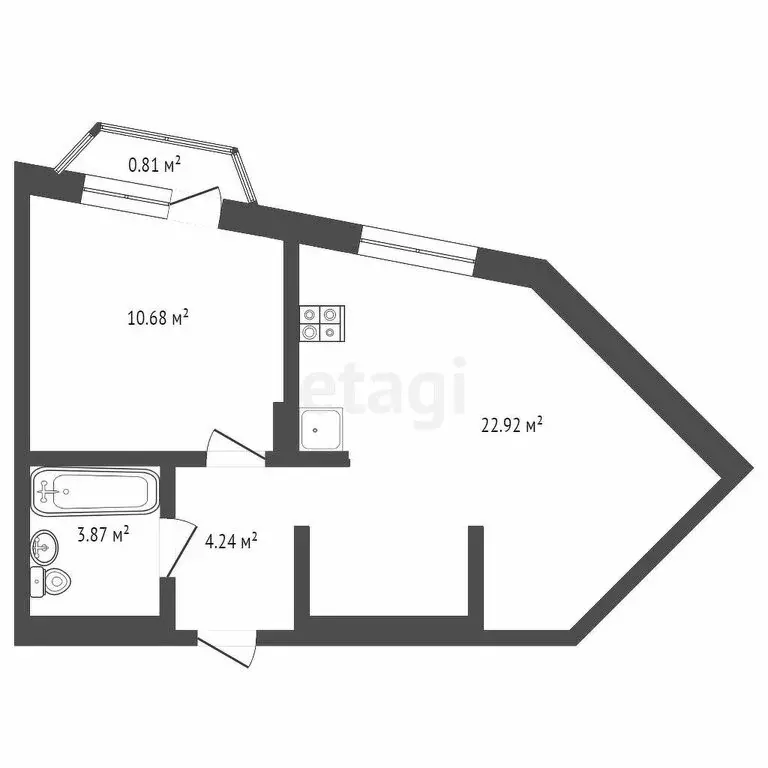 1-комнатная квартира: Тюмень, улица Фармана Салманова, 3 (41 м) - Фото 1