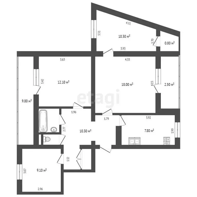 4-комнатная квартира: Бахчисарай, Советская улица, 12 (71.6 м) - Фото 0