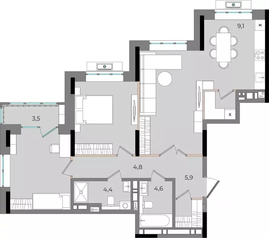 2-к кв. Удмуртия, Ижевск Северо-Западный жилрайон, 2-й мкр, Новый ... - Фото 1