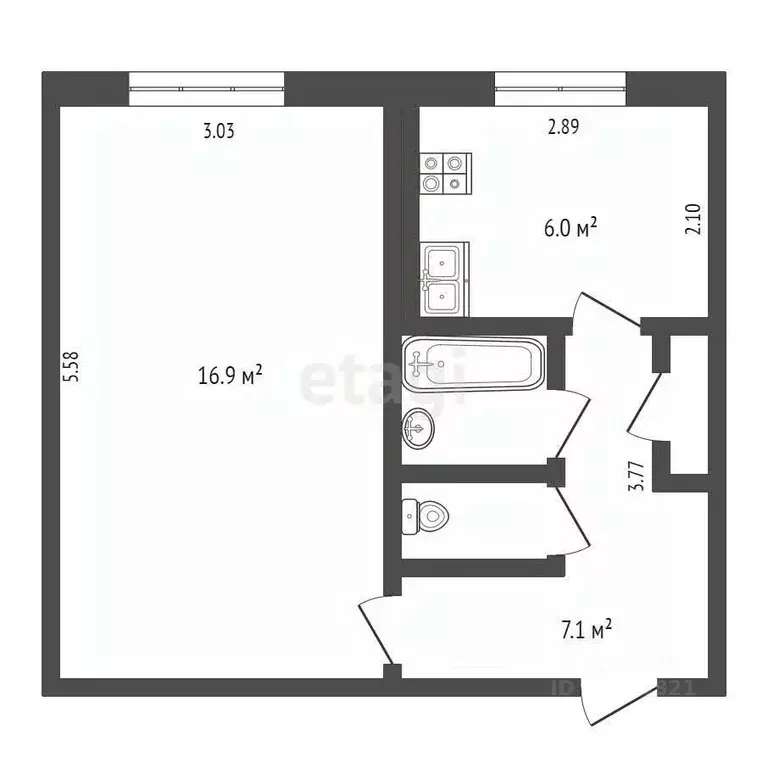 1-к кв. Марий Эл, Йошкар-Ола городской округ, с. Семеновка ул. ... - Фото 2