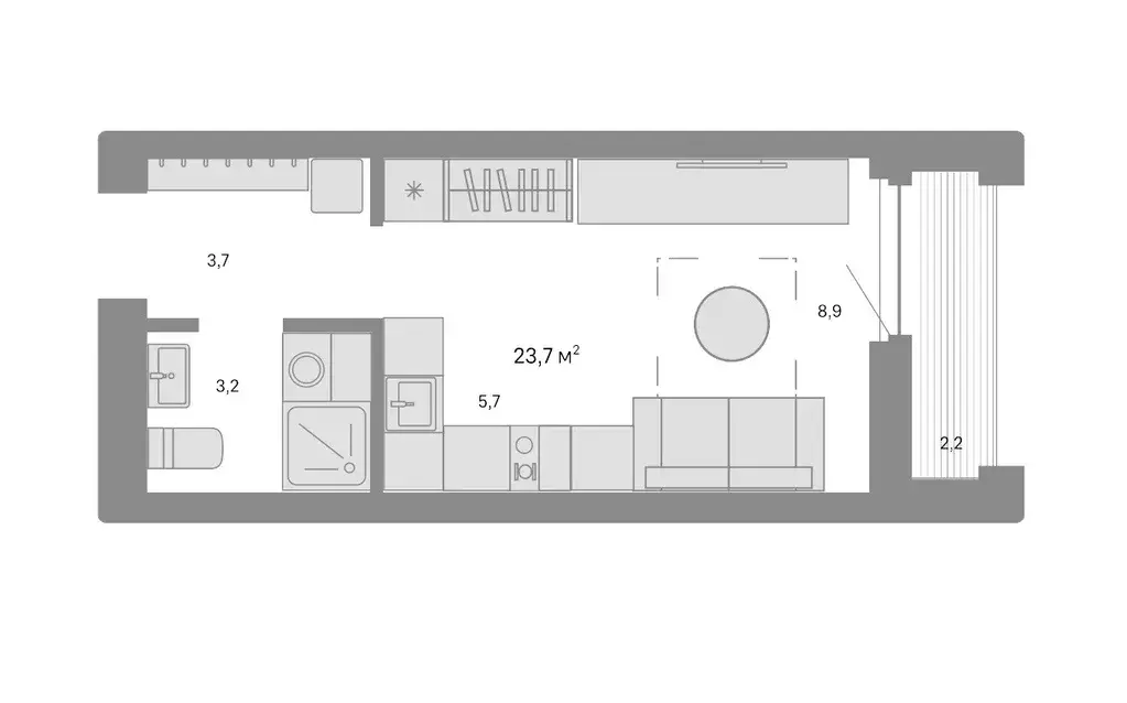 Продаётся квартира-студия, 23.7 м - Фото 0