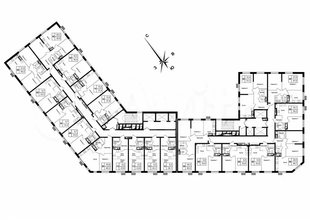 Квартира-студия, 26,2 м, 2/12 эт. - Фото 1