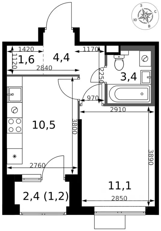 1-к кв. Московская область, Химки Клязьма-Старбеево мкр, Международный ... - Фото 1
