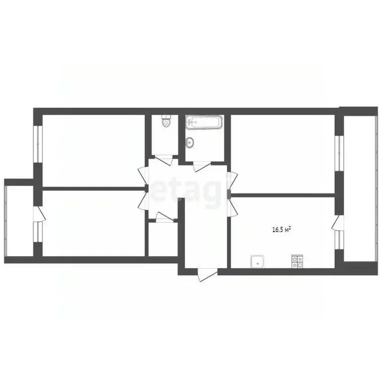 3-к кв. Марий Эл, Йошкар-Ола ул. Меримского, 5 (94.2 м) - Фото 1