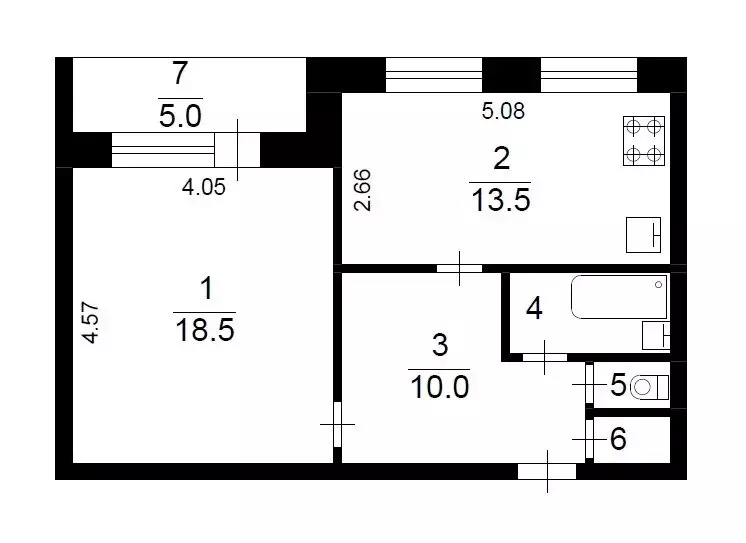 1-комнатная квартира: Новое Девяткино, улица Энергетиков, 2 (46 м) - Фото 1