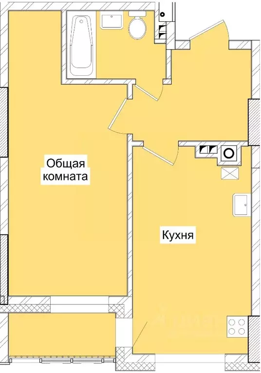 1-к кв. Саха (Якутия), Якутск Атмосфера жилой комплекс (47.2 м) - Фото 0