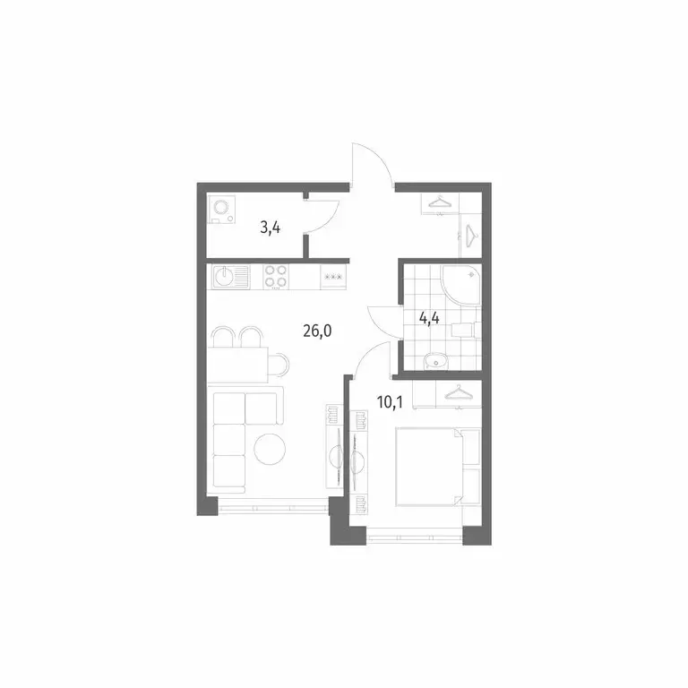 1-комнатная квартира: Новоселье, бульвар Белых Ночей, 3 (43.9 м) - Фото 1