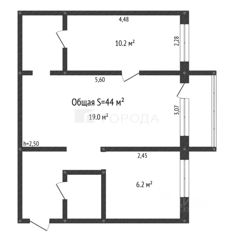 2-к кв. Кемеровская область, Калтан просп. Мира, 37А (44.0 м) - Фото 2