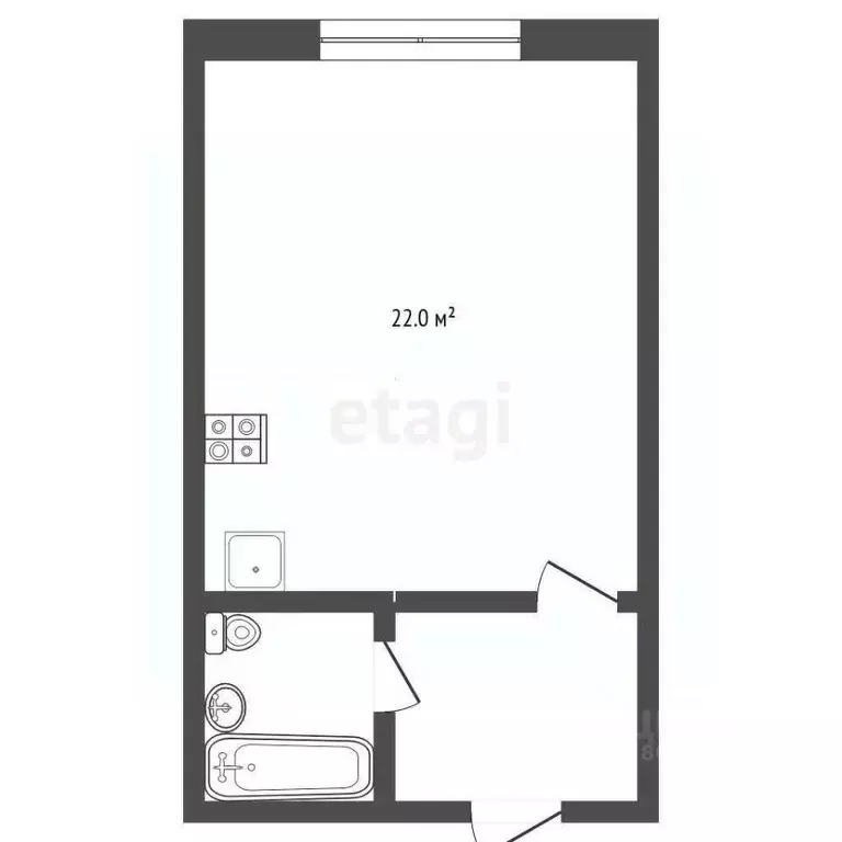 Студия Ставропольский край, Железноводск ул. Космонавтов (22.0 м) - Фото 2