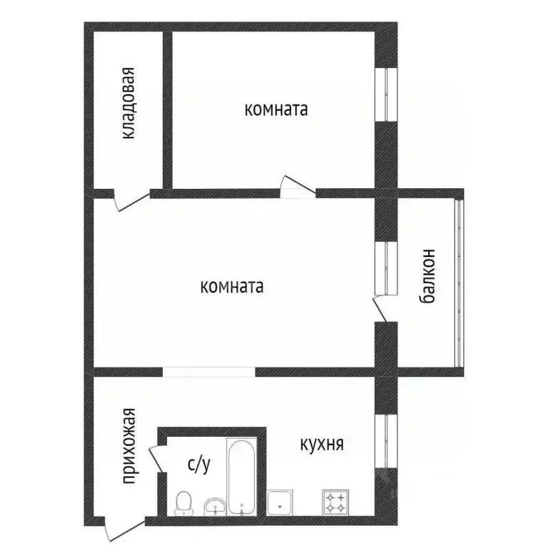 2-к кв. Курганская область, Курган ул. Кремлева, 4А (45.8 м) - Фото 2