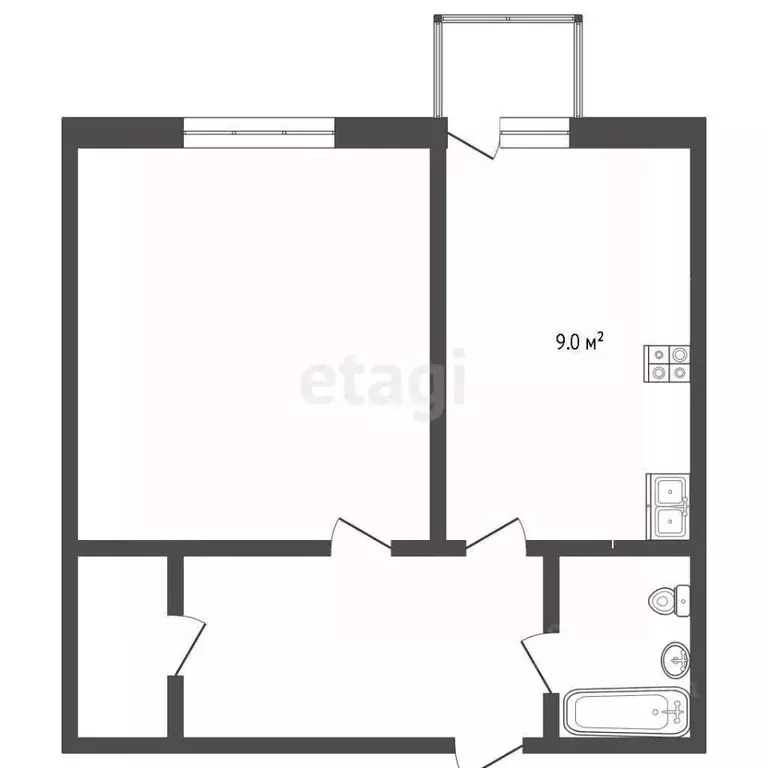 1-к кв. Ямало-Ненецкий АО, Ноябрьск Советская ул., 108 (38.0 м) - Фото 2