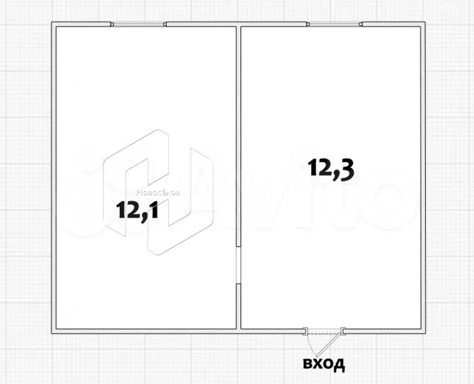 Комната 24,4 м в 2-к., 3/5 эт. - Фото 1