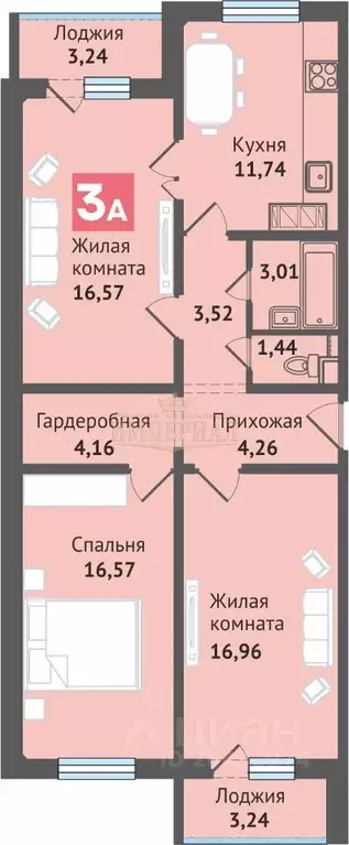 3-к кв. Марий Эл, Медведево городское поселение, Медведево пгт ул. ... - Фото 2