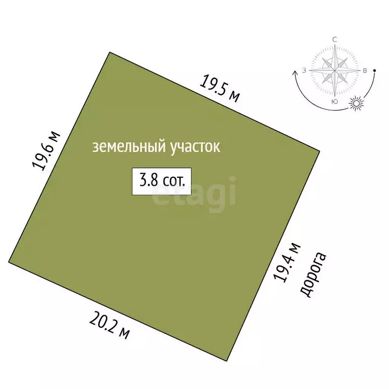 Участок в Тюмень, СНТ Плодовое, Розовая улица (3.8 м) - Фото 1