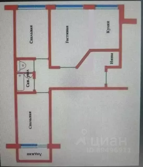3-к кв. Приморский край, Владивосток ул. Адмирала Кузнецова, 82 (66.1 ... - Фото 2