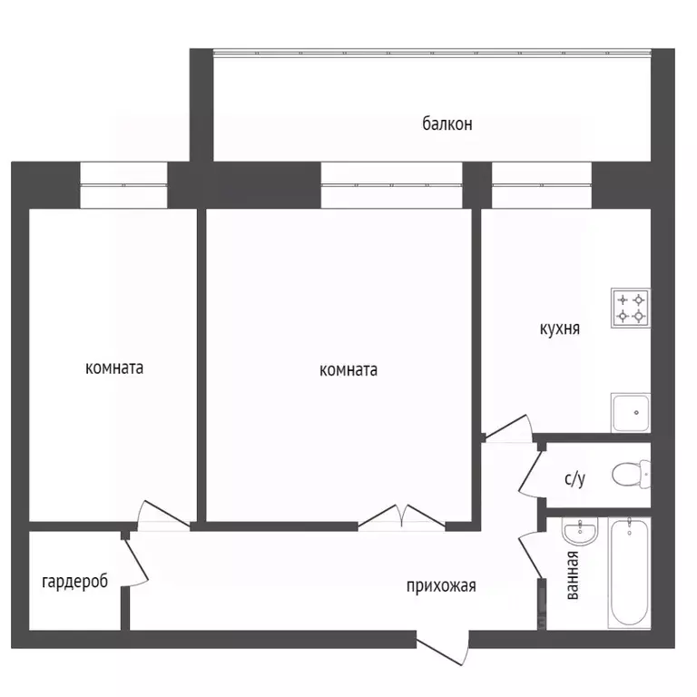 2-к кв. Красноярский край, Красноярск Судостроительная ул., 26а (51.1 ... - Фото 2