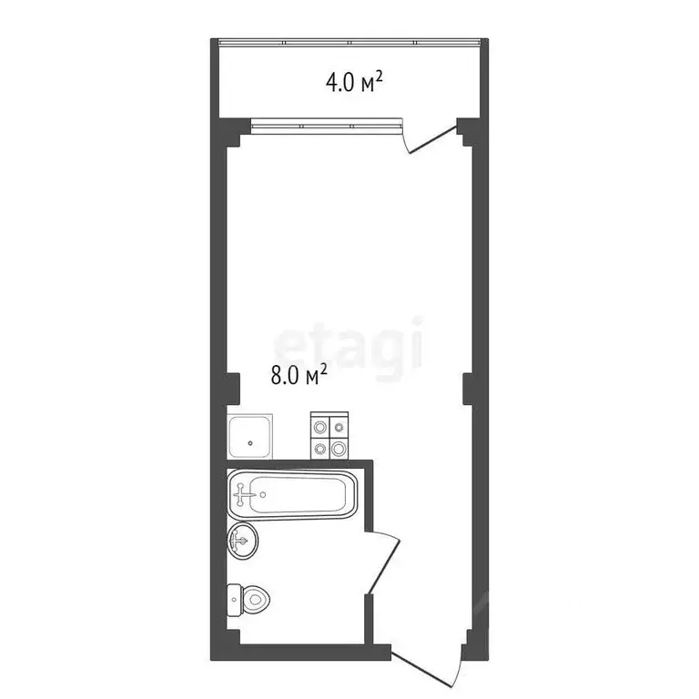 Студия Крым, Ялта ул. Изобильная, 9 (33.0 м) - Фото 1