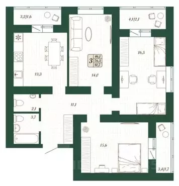 3-к кв. Самарская область, Волжский район, Смышляевка городское ... - Фото 1