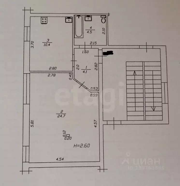 1-к кв. Краснодарский край, Анапа ул. Ленина, 171 (43.7 м) - Фото 2
