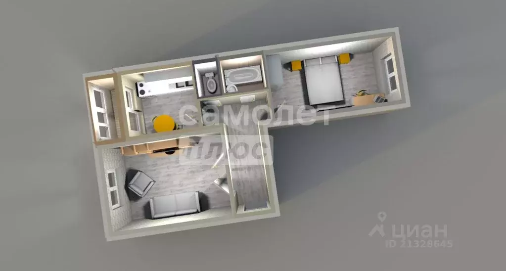 2-к кв. Татарстан, Зеленодольск ул. Ленина, 20 (50.3 м) - Фото 2