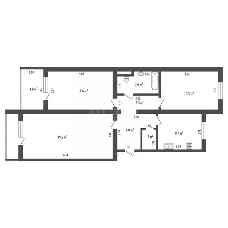 3-к кв. Краснодарский край, Анапа ул. Ленина, 181 (66.1 м) - Фото 2