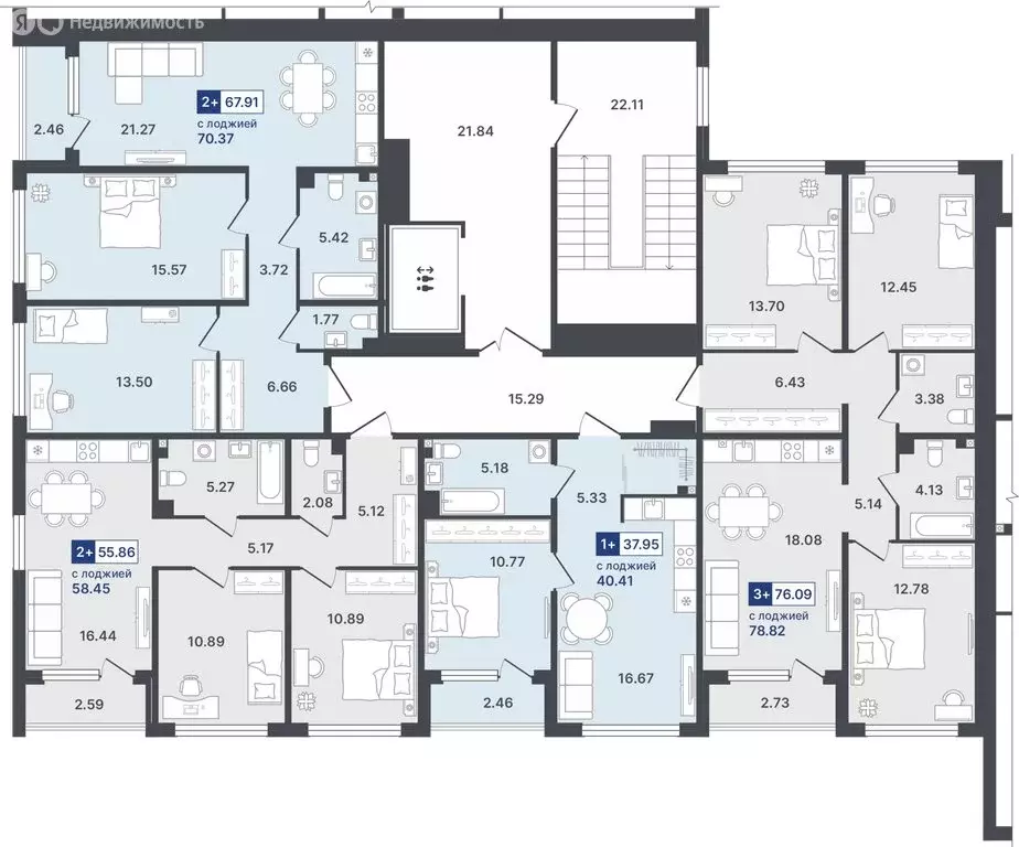3-комнатная квартира: Тюмень, улица Алексея Сергиенко, 1 (76.09 м) - Фото 2