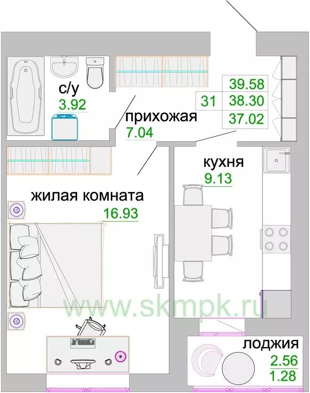 1-комнатная квартира: Зеленоградск, жилой комплекс Венецианский ... - Фото 0
