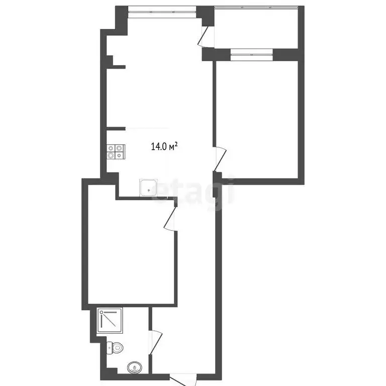 2-комнатная квартира: Восход, Наташинская улица, 2Ж (61.2 м) - Фото 1