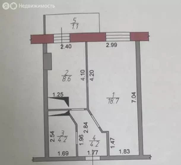 1-комнатная квартира: Казань, улица Тунакова, 45к2 (35.7 м) - Фото 2