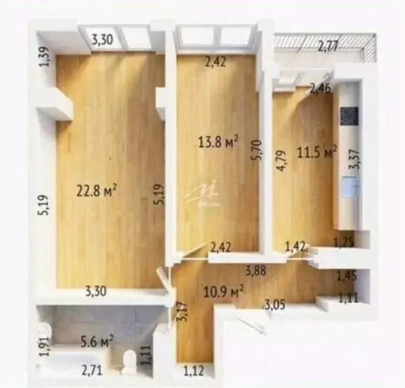2-к кв. Севастополь просп. Античный, 26к3 (63.5 м) - Фото 2
