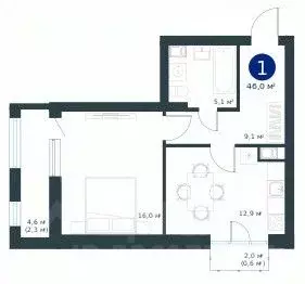 1-к кв. Воронежская область, Воронеж ул. Ворошилова, 19 (44.5 м) - Фото 1