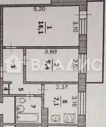 2-к кв. Белгородская область, Белгород ул. Губкина, 17 (42.6 м) - Фото 2